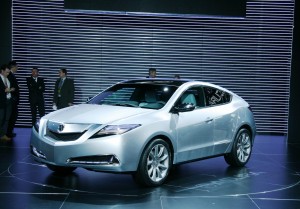 The 2010 Acura ZDX, shown here at its debut, during this year's New York Auto Show, will be critical to building momentum for the Honda luxury brand.