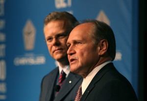 Tom LaSorda, Chrysler Vice Chairman and President, left, and Bob Nardelli, Chairman and CEO, will leave Chrysler. 