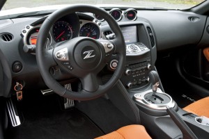 It takes some gymnastics getting into the new Z, but the interior layout is ergonomic and attractive.