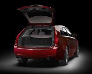 The 2010 Cadillac CTS Wagon will fit twice as much cargo as the CTS sedan.  Fold down the rear seat and you'll double again its cargo capacity.