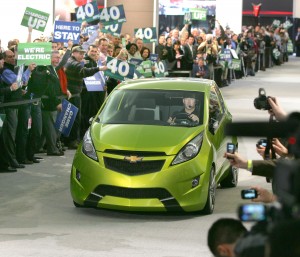 Chevrolet announced production plans for a new vehicle - the Chevrolet Spark - a fuel-efficient mini-car based on the Beat concept that will arrive in dealer showrooms in 2011. 