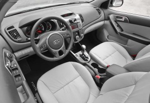 The cabin of the 2010 Kia Forte is reasonably well-appointed and features the sort of refined finish not traditionally associated with the Korean brand.