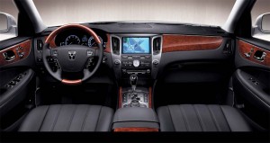 The interior of the 2011 Hyundai Equus features all the infotainment technology, leather and wood one would expect of a premium luxury sedan.