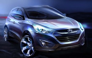 This is a rendering of the 2011 Hyundai Tucson that the Korean carmaker plans to unveil at next month's Frankfurt Motor Show.