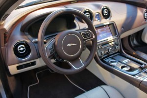 The new 2010 Jaguar XJ features a 12-inch Virtual Instruments hi-def display, rather than conventional gauges, along with an 8-inch touch screen display to manage systems like climate control, audio and navigation.