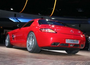 The 2010 Mercedes-Benz SLS will hit 60 in just 3.7 seconds, and top out at 197 mph.