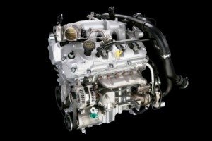 The 3.5-liter EcoBoost™ V-6 engine, the first V-6 direct-injection twin-turbocharged engine produced in North America.