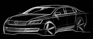 VW provides a first sneak peek at the 2012 Volkswagen Midsize Sedan, scheduled for production in Tennessee.