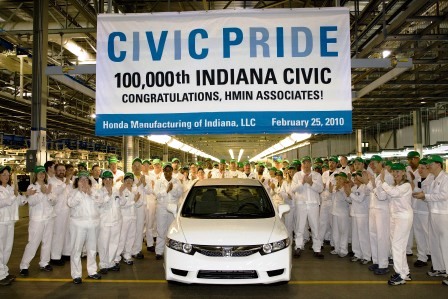 Milestones: 100,000 Honda Civics in Indiana