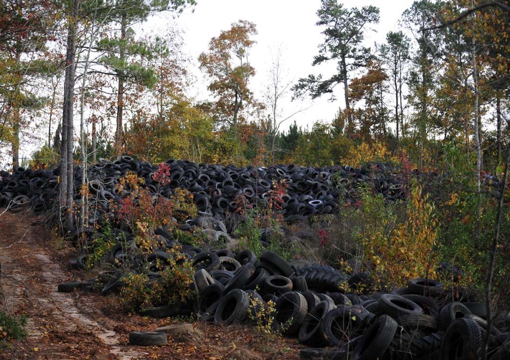 Giant Tire Mound Visible from Outer Space